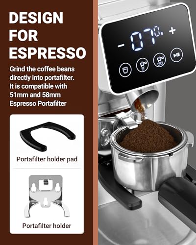 Burr Coffee Grinder (Metallic Silver)