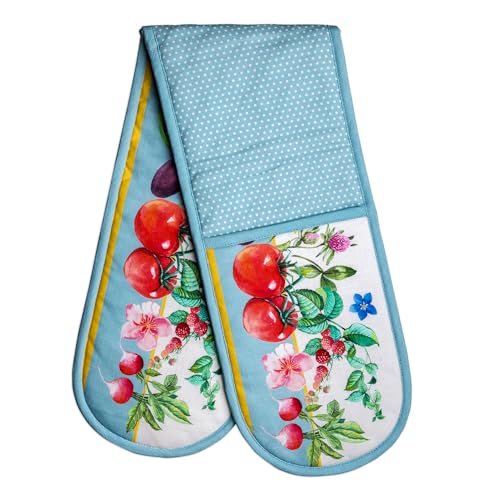 Double Oven Mitts 100% Cotton Double Oven Glove (042 - Giverny / 7" x 35" (Double Oven Mitt))