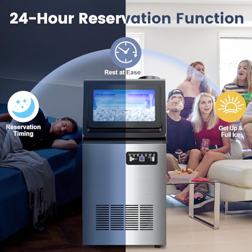 Commercial Ice Maker Machine Dual Water Inlet Options (140LBS/24H)