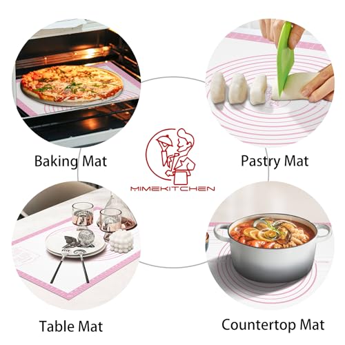 Silicone Pastry Mat for Dough Rolling (Pink / 28"L x 20"W)