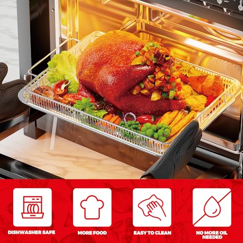 Air Fryer Basket for Oven with Upgraded Striped Mesh