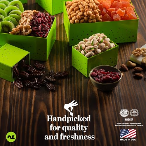 Dried Fruit & Mixed Nuts Gift Basket (Green - 6 Tier Tower)