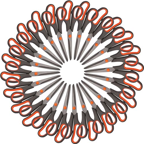 24 Pack 8“ All Purpose Titanium Scissors Heavy Duty for Everyday Use (Titanium / 24 Pack)