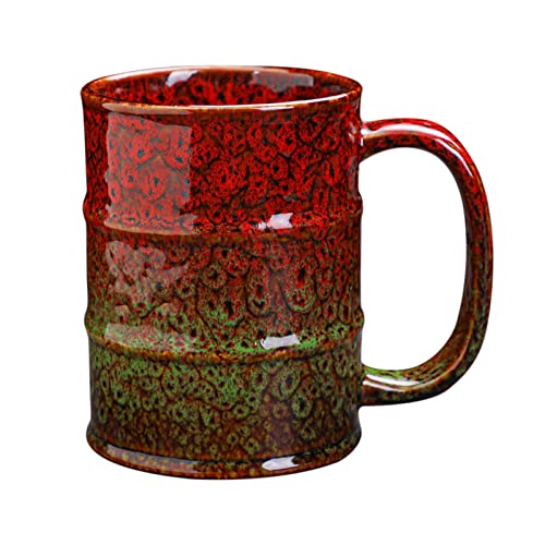 Coffee Mug 20 Oz Coffee Cups Ceramic Tea Cup Large Coffee Mug for Office and Home (Red and Green)