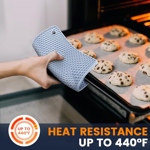 Silicone Trivet Mats 4 Heat Resistant Pot Holders Multipurpose Non (Light Blue)