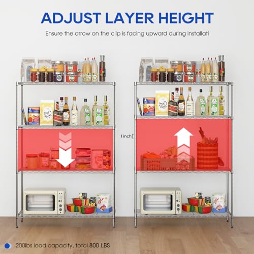 4 Tier Wire Shelf (Chrome / 35×13×53)
