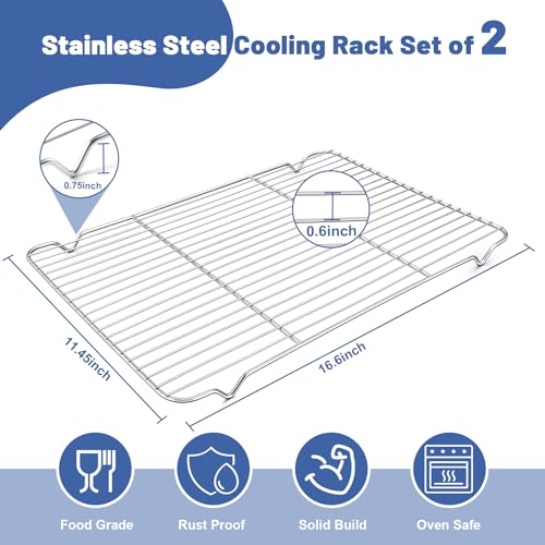 Cooling Rack 16.6” x 11.45” Stainless Steel Wire Baking Rack (16.6"*11.45")