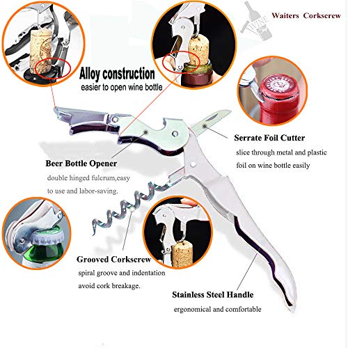 Professional Waiter Corkscrew Wine Openers Set (4 Count)