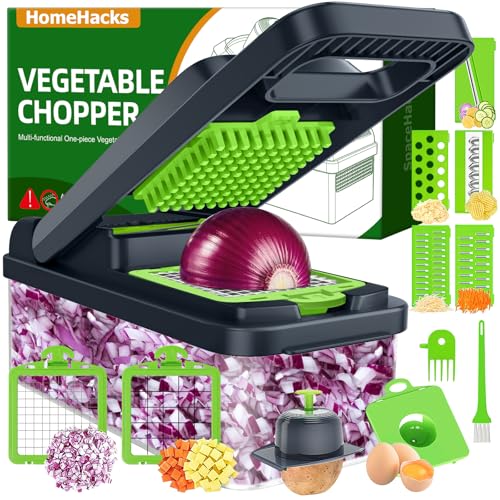 Veggie Chopper Vegetable Cutter (Green / 7 blades)