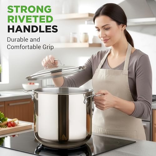 19 Qt Stock Pot with Lid (Stainless Steel / 19 Quarts)