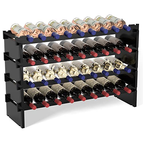 Wine Rack Freestanding Floor (Black)