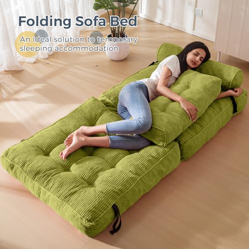 Folding Sofa Bed (Green / Single)