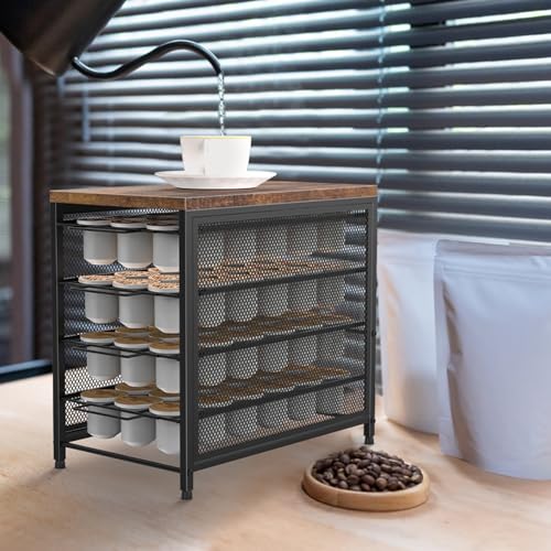 Coffee Pod Holder for Counter (Black-72 Pod)