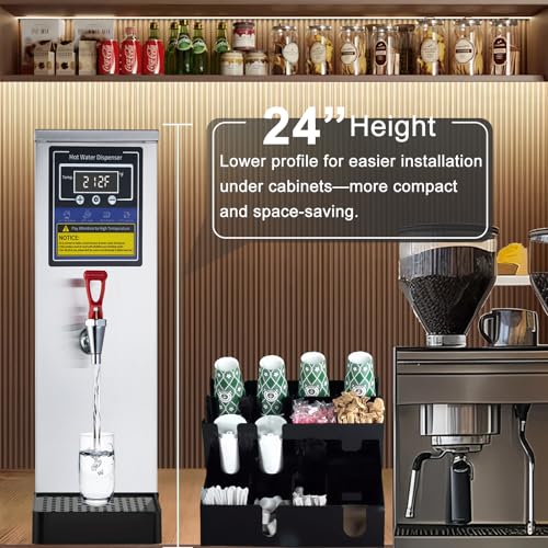 Hot Water Dispenser Commercial Water Boiler Countertop Hot Water Machine Stainless Steel Step (Silver 25Liter/H)