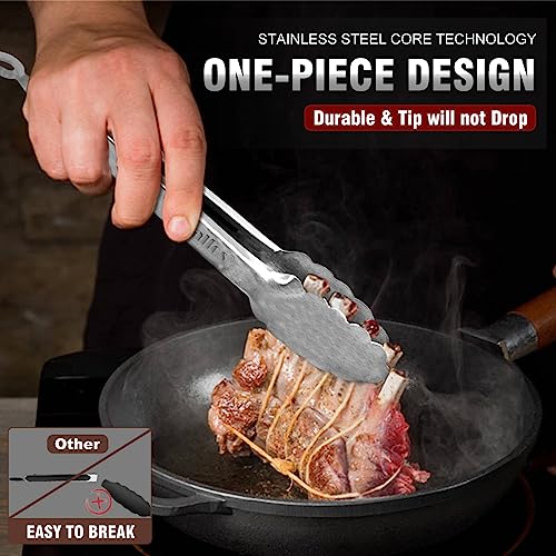 Kitchen Tongs for Cooking (7+9+12 Inch / All Metal)