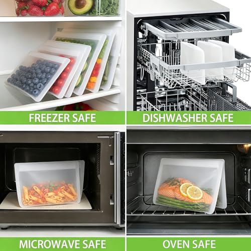 Reusable Sandwich Bags & Snack Bags Set (Translucent | S+XS | 8 Pack Flat)