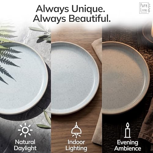24 Piece Stoneware Dinnerware Set for 8 (Light / Beige Blue / Set for 8 (24pcs))
