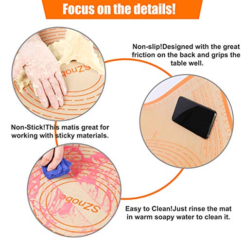 Silicone Pastry Mat 34X26 inch Baking Mat for Rolling Dough (Orange / 34"L x 26"W)