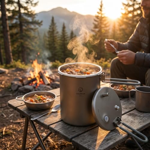 Titanium Pressure Cooker Pot 1800ml Camping PFAS