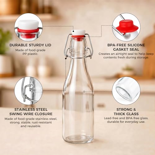 10pack 12oz Swing Top Glass Bottles with Airtight Lids for Vanilla (12 oz 10 pack)