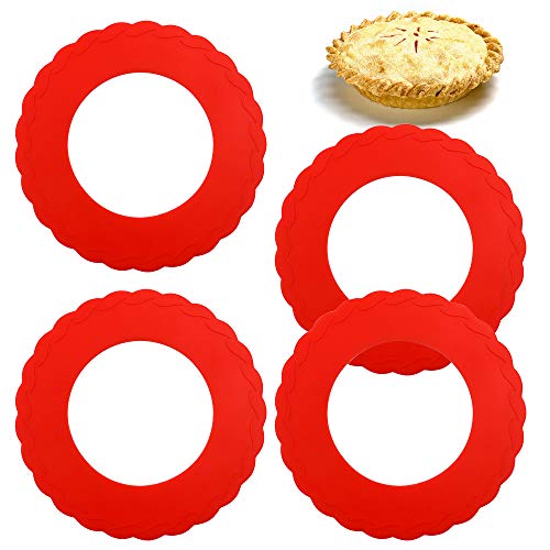 4 Pcs Mini Silicone Pie Crust Shields for 4
