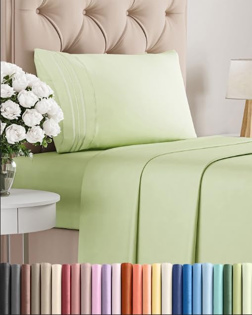 Twin Size 3 Piece Sheet Set (16 - Light Sage Green / Twin)