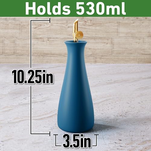 Ceramic Olive Oil Dispenser with Self (Blue)