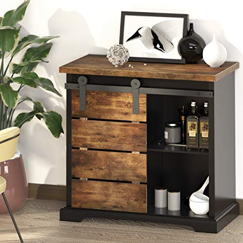 Sideboard Coffee Bar Cabinet (Black)