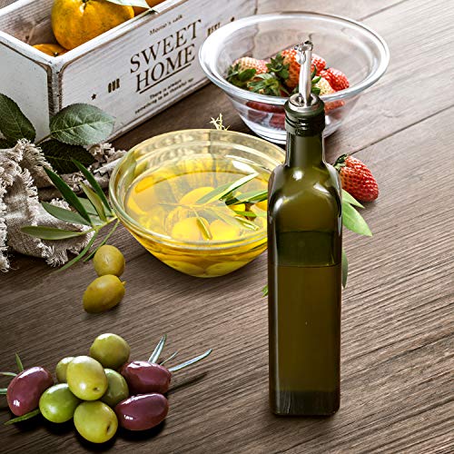 17oz Glass Olive Oil Bottle Dispenser (Dark Green / 17 Ounces)