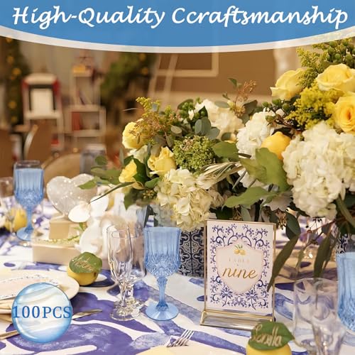 100Pack Plastic Wine Glasses (Blue)