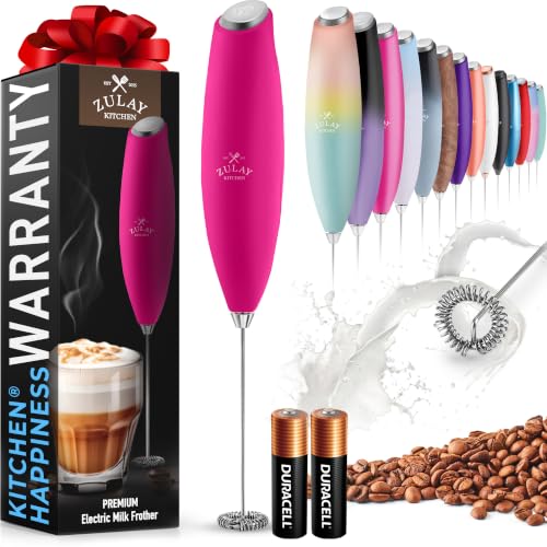 Zulay Powerful Milk Frother for Coffee with Upgraded Titanium Motor (Dragonfruit / OG Frother)
