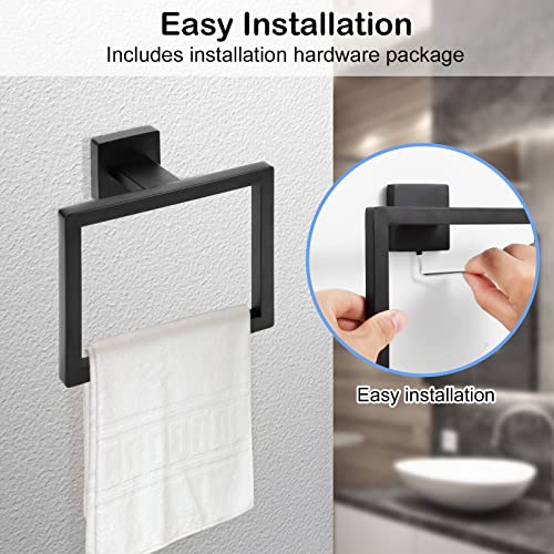 Matte Black Towel Ring (Matte Black / 1 Pc)