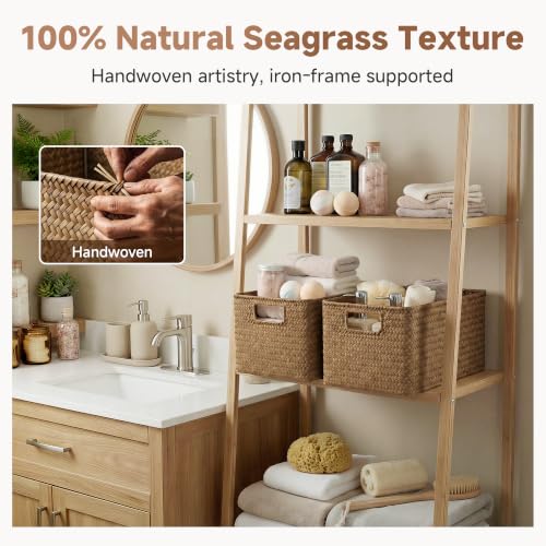 Wicker Baskets for Storage (Natural (Seagrass) / 2x 13"L x 8"W x 7"H)