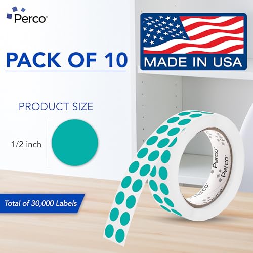 Teal Perforated Round Circle Dot Sticker 1 (Teal / 0.5 Inch)