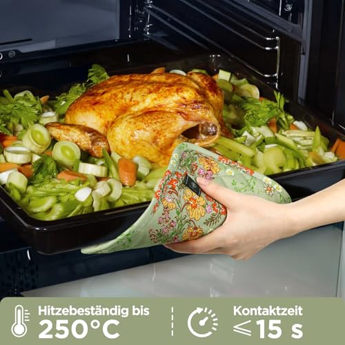 Pot Holders for Kitchen Heat Resistant Hot Pads for Countertops Oven Pot Holders Cotton Potholders for Kitchen Cooking Baking (Sweet Flowers-rectangular)