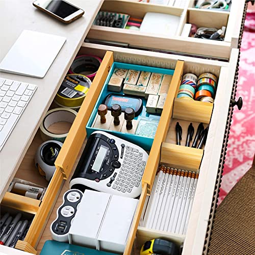 4 Pcs Expandable Bamboo Drawer Dividers (yellow)
