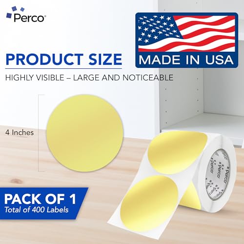 Metallic Gold Round Circle Dot Sticker 4 (Metallic Gold / 4 Inch)