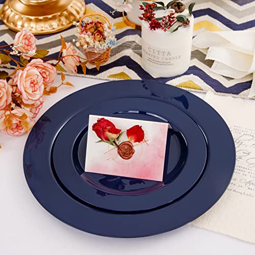 60PCS Blue Plastic Plates (30 Count)