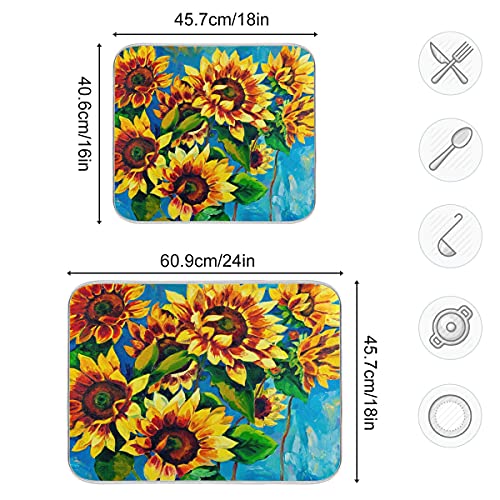 Super Absorbent Dish Drying Mat (Sunflower / 18" x 24")