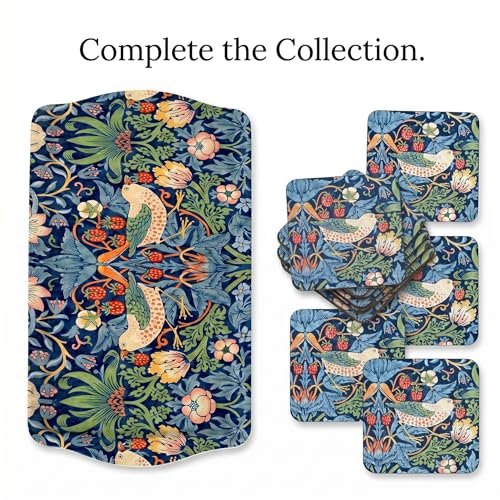 Morris & Co Strawberry Thief Blue Collection Sandwich Tray (15.1" x 6.5" x 1" / Blue Strawberry Thief)