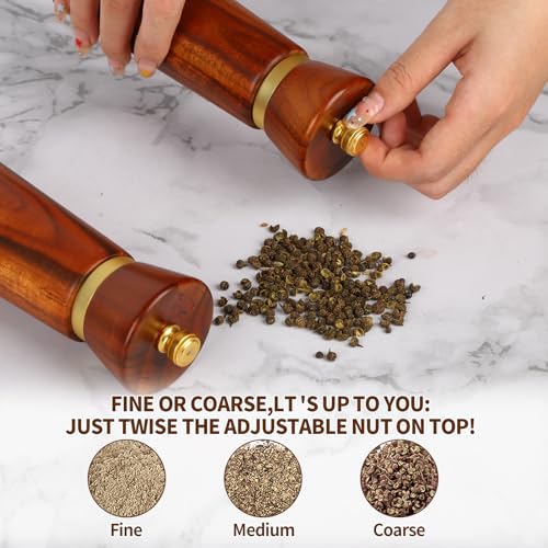 Wooden Salt and Pepper Grinder Set (Acacia Wood 7”2PC)