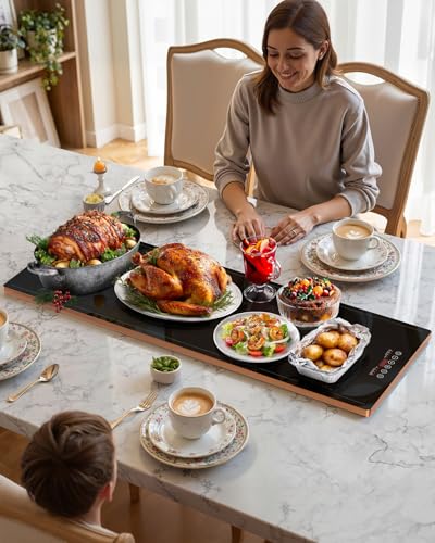 Electric Warming Tray (40″×14″ / Gold)
