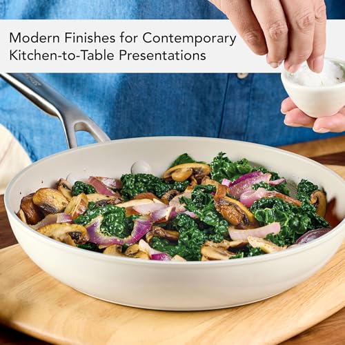 Hard Anodized Ceramic Nonstick Cookware Frying Pan (Porcelain White / 10 Inch)