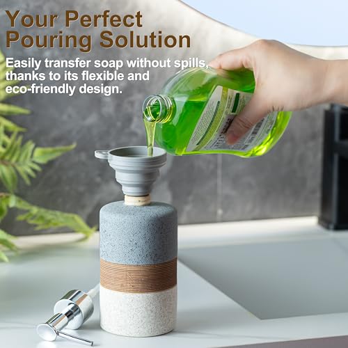 Hand Soap Dispenser Set for Bathroom (Gray and White / 1xSoap Dispenser)