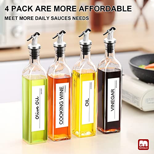 Olive Oil Dispenser Bottle for Kitchen (Clear / 17 Ounces-4 Pack)
