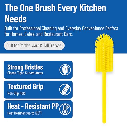 Large Water Bottle Brush Ideal for Wide (Yellow)