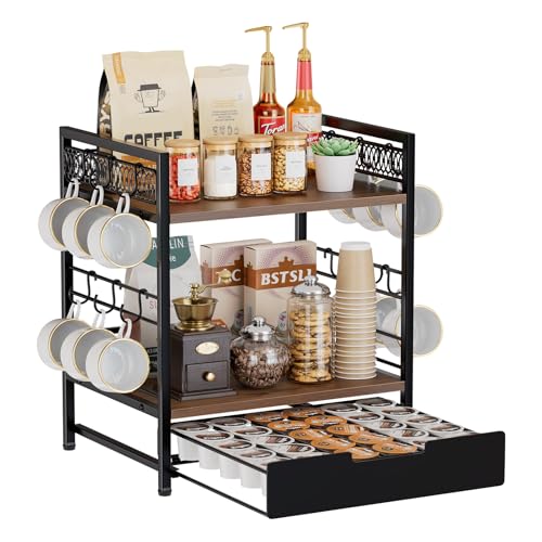 Coffee Bar Station Organizer (Black (3 Tier))
