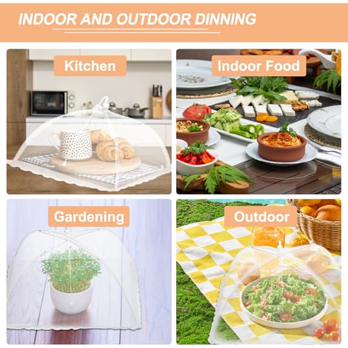 3 Pcs Large and Tall Food Covers 17" Mesh Food Covers for Outdoors Collapsible Food Protector Covers Tent for Parties Outdoor Picnics BBQs (17" / Green)