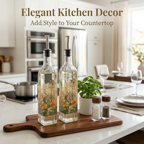 17oz Glass Olive Oil & Vinegar Dispenser Set