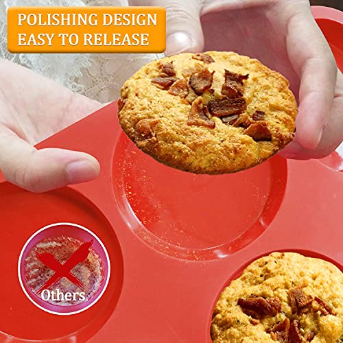 Silicone Muffin Top Pans for Baking 4inch Jumbo Size (Muffin Top Pan / 1 Pc: 6 Cups, Jumbo)